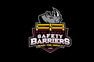 make motivation football style club logo with safety barrier