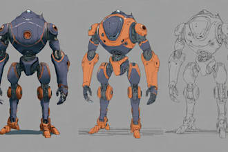draw or design mechs robots concepts