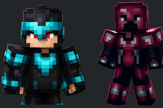 create a custom minecraft skin, avatar, character, java or bedrock skin