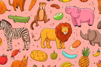 draw adorable kawaii character, animal, and food doodle