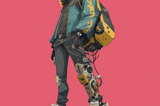 design anime character , cyberpunk character