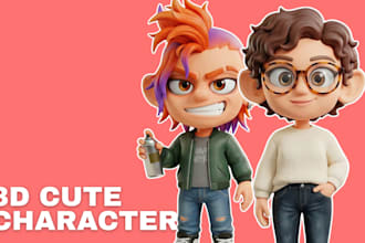 create 3d stylized modeling cute mascot, animal, cartoon and rig for animation
