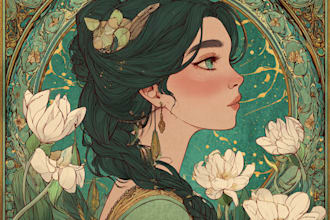 create illustrations in art nouveau style