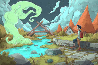 draw cartoon scenery illustration for you