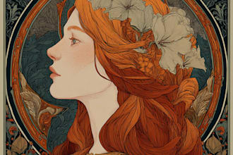 create illustrations in art nouveau style
