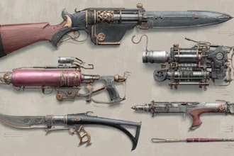 design unique weapons illustrations