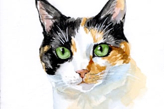paint watercolor pet portraits