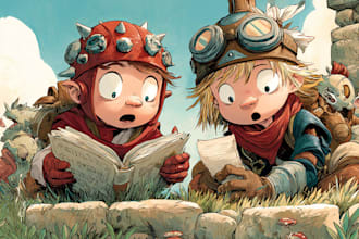 create children story book illustration and book cover