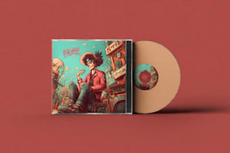 design cartoon album cover, mixtape or single cover art