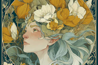 create illustrations in art nouveau style