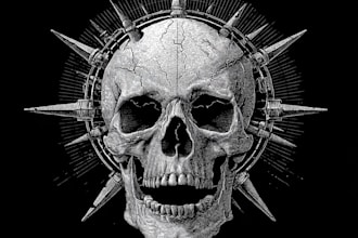 do t shirt design skull skeleton for metal band