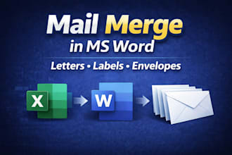 do mail merge for letters, labels, and envelopes in ms word