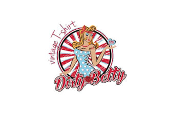 design amazing dirty betty t shirt logo