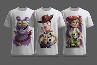 create cartoon vector illustration for t shirt print design