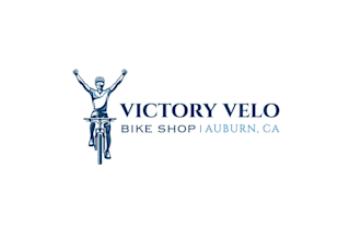 design modern mountain biker silhouette logo