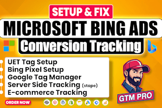 setup microsoft bing ads uet tag, ga4, ecommerce conversion tracking by GTM