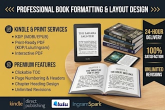 do professional kindle ebook formatting and layout design