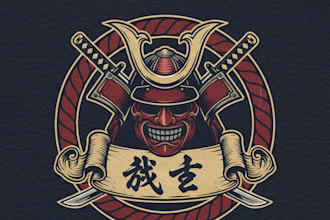 design a bold and legendary samurai logo for your brand