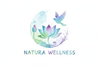 design a beautiful and artistic watercolor logo for your brand