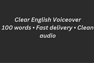 record a clear english voiceover or narration