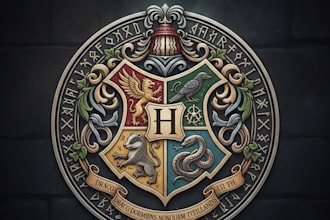 design a magical and enchanting hogwarts style logo for your brand