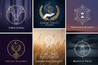 design a mystical tarot spiritual logo with sacred geometry