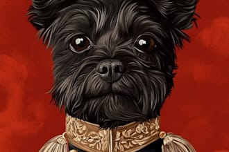 draw pet portrait into cartoon disney
