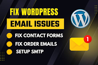 fix wordpress email issues of contact forms, woocommerce order emails, fix smtp