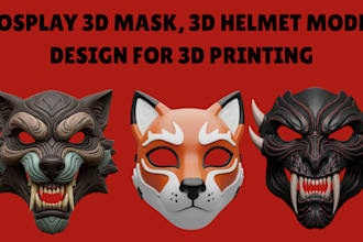 sculpt 3d mask 3d helmet 3d anime mask 3d cosplay mask helmet for 3d printing