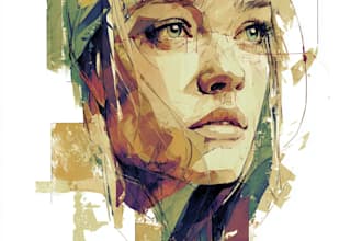 paint expressive colorful abstract portraits