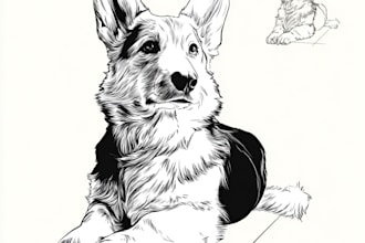 draw vector line art for your pet