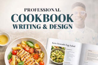 quality cookbook design, cookbook writer, meal plan design, cookbook formatting