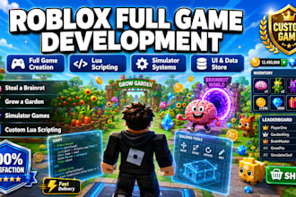 do roblox full game creation, steal a brainrot, grow a garden or simulator game