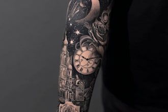 create a tattoo design for sleeve