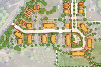 design new town, estate, housing scheme layout plan on your area of land