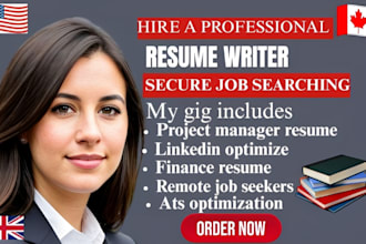create a professional resume on finance, project manager for canada, USA and UK