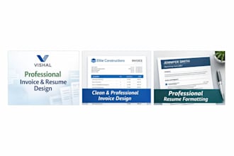 create professional invoice or resume for you
