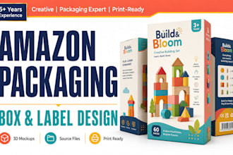 design product packaging box label and amazon packaging