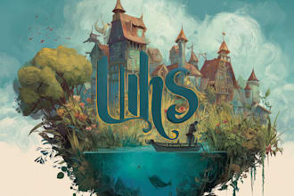 fantasy, whimsical and disney style for novel title and logo