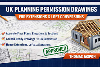 prepare UK planning permission drawings for extensions and lofts