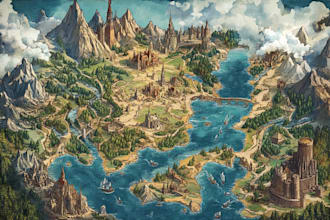 fantasy map illustration for map