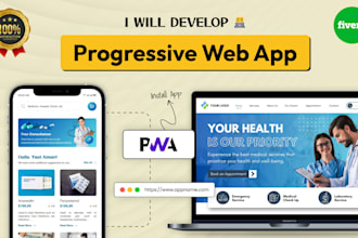 develop pwa or progressive web app using react or laravel