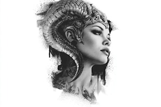 create unique newschool, cartoony tattoo design