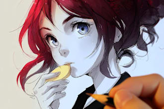 draw beautiful anime art illustration