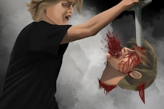 draw brutal gore metal album cover and band merch