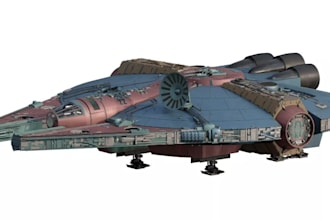 create 3dspaceship modelling, 3d starship model, realistic scifi ship, fbx model