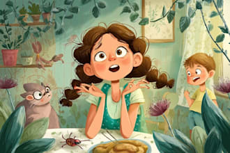 draw a digital illustration, children illustration