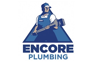 make modern encore plumbing mascot logo for your business