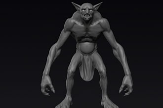 zbrush sculpt creature character,monster model,stl humanoid,figurine 3d printing