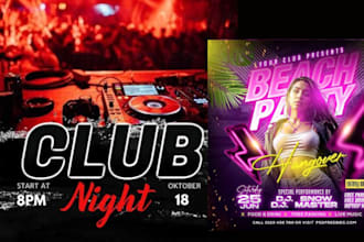 club concert postcard party flyer leaflet poster design
